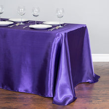 Load image into Gallery viewer, 90 x 156 in. Rectangular Satin Tablecloth Purple
