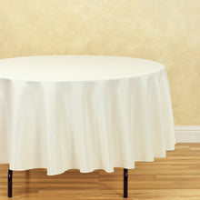 Load image into Gallery viewer, Bargain 90 in. Round Polyester Tablecloth Ivory
