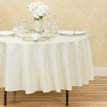 Load image into Gallery viewer, Bargain 90 in. Round Polyester Tablecloth Ivory
