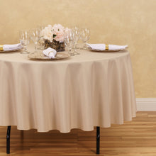 Load image into Gallery viewer, Bargain 90 In. Round Polyester Tablecloth Beige
