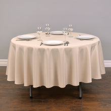 Load image into Gallery viewer, Bargain 90 In. Round Polyester Tablecloth Beige
