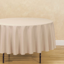 Load image into Gallery viewer, Bargain 90 In. Round Polyester Tablecloth Beige
