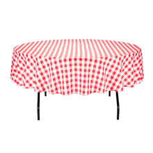 Load image into Gallery viewer, 90 in. Round Tablecloth Red &amp; White Checkered
