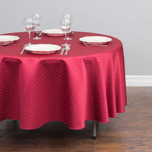 Load image into Gallery viewer, 90 in. Round Square-Point Damask Tablecloth (3 Colors)
