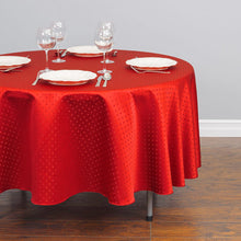 Load image into Gallery viewer, 90 in. Round Square-Point Damask Tablecloth (3 Colors)
