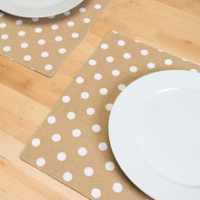 Load image into Gallery viewer, 13 X 19 in. White Polka Dots Cotton Placemats 4/Pack (6 colors)
