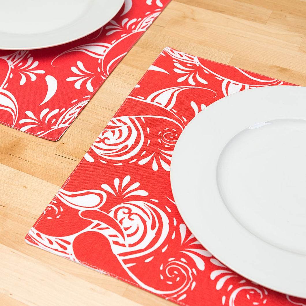 13 X 19 in. Paisley Cotton Placemats 4/Pack (14 colors)