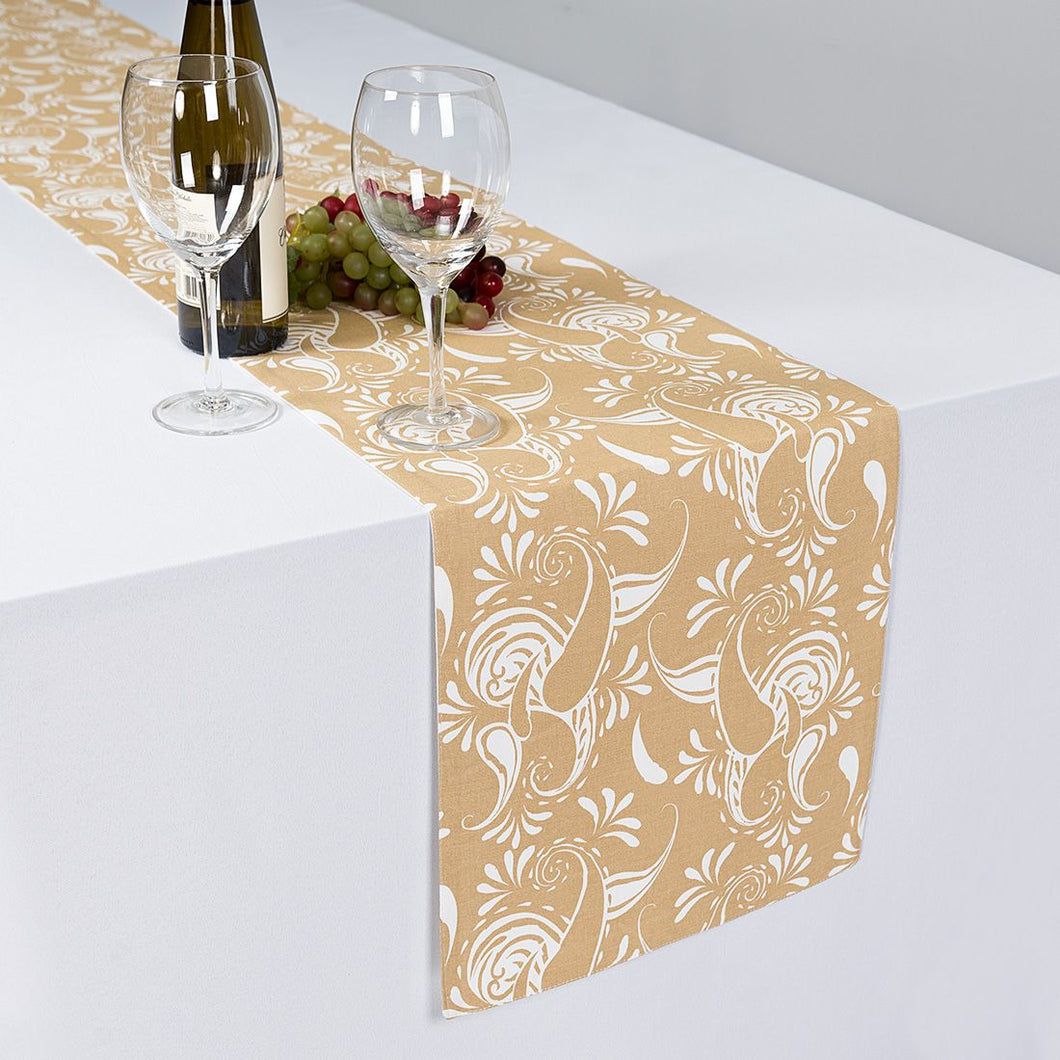 13 X 90 in. Paisley Cotton Table Runner (11 Colors)