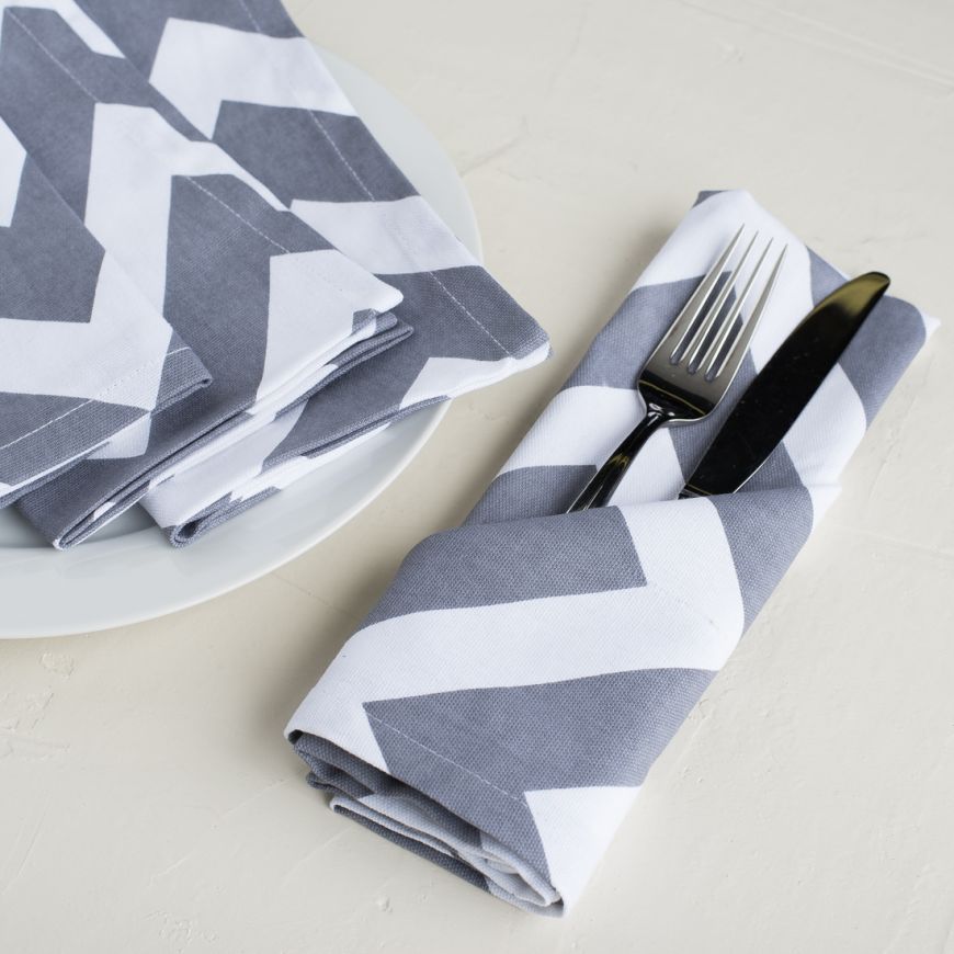 19 X 19 in. Chevron Cotton Napkins 4/Pack (13 Colors)