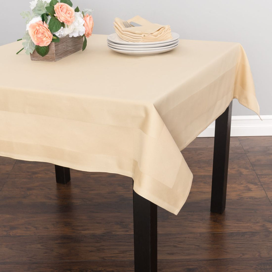 Bargain 54 in. Satin Band Square Cotton Tablecloth (2 Colors)