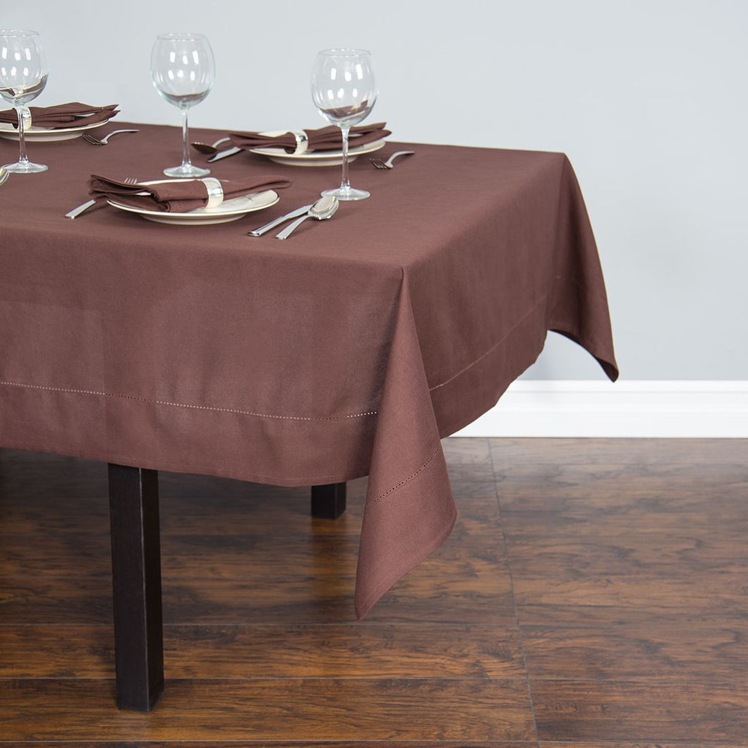 60 in. Square Hemstitch Cotton Tablecloth (3 Colors)