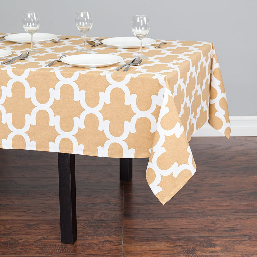 60 X 84 in. Rectangular Trellis Cotton Tablecloth (12 Colors)