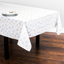 Load image into Gallery viewer, Snowflake Holiday Rectangular Cotton Tablecloth (4 Sizes / 2 Colors)
