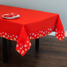 Load image into Gallery viewer, Snowflake Holiday Rectangular Cotton Tablecloth (4 Sizes / 2 Colors)
