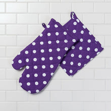 Load image into Gallery viewer, Polka Dots Cotton Oven Mitt / Pot Holder Set 4 Pack (5 Colors)
