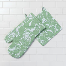 Load image into Gallery viewer, Paisley Cotton Oven Mitt / Pot Holder Set 4 Pack (5 Colors)
