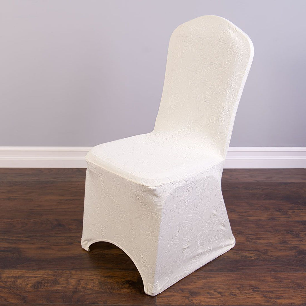 Rose Embossed Stretch Banquet Chair Cover (5 Colors)