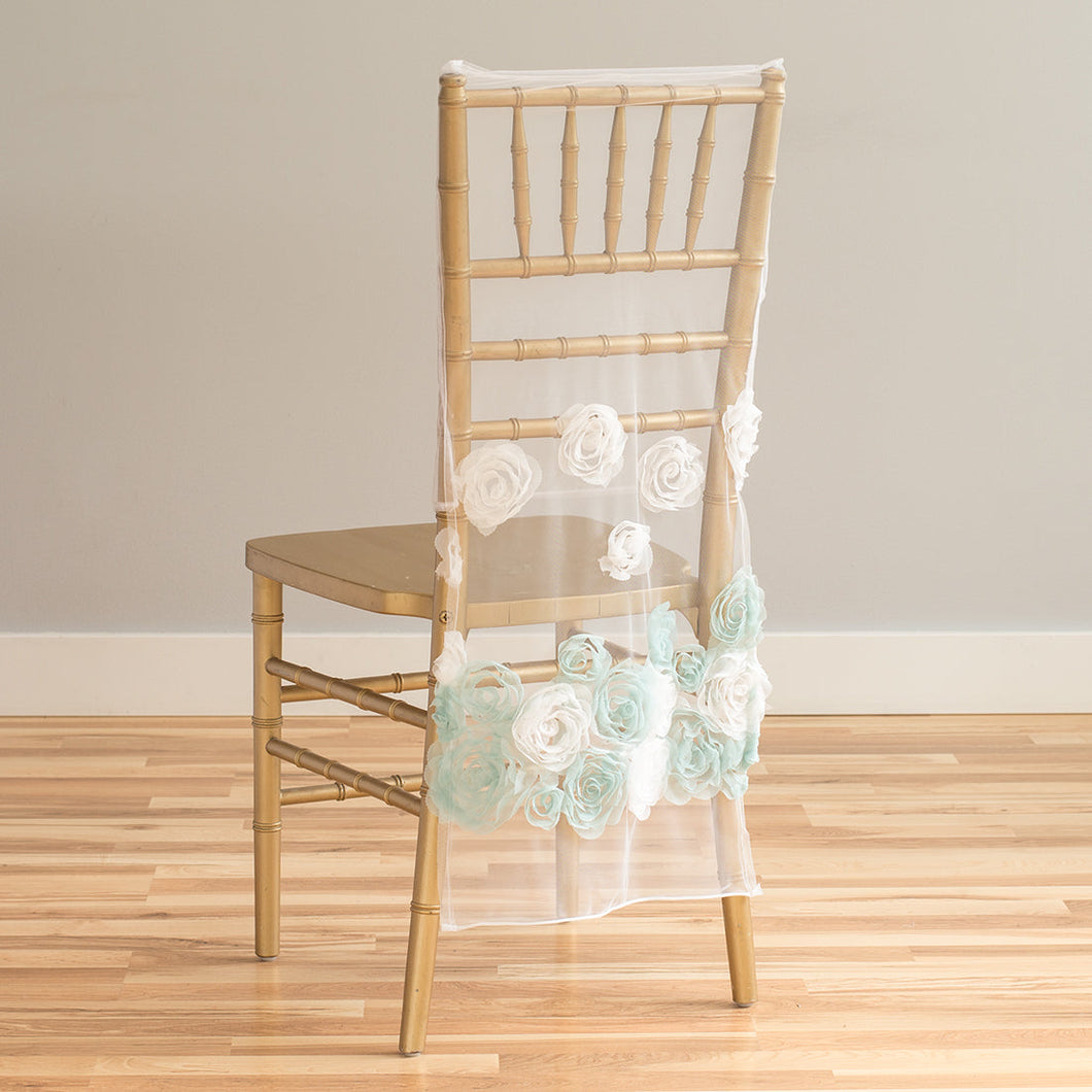 Tulle Rose Chiavari Chair Cap (3 Colors)