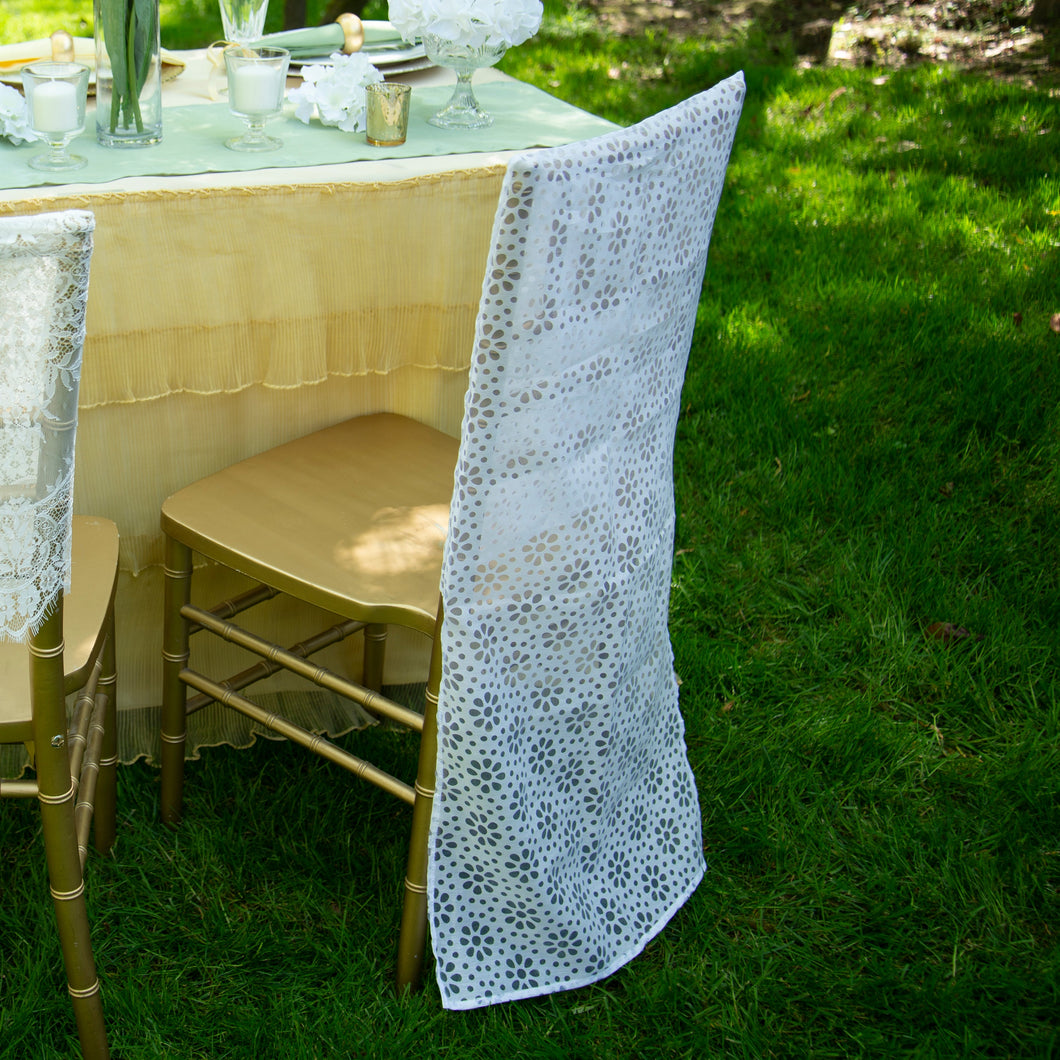 Daisy Sheer Chiavari Chair Cover White