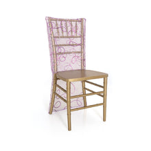 Load image into Gallery viewer, Chiavari Chair Cover Embroidered Web Organza (3 Colors)
