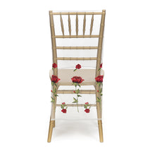 Load image into Gallery viewer, Red Rose Embroidered Tulle Chiavari Chair Cover (2 Colors)
