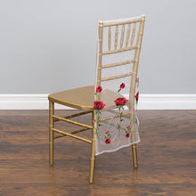 Load image into Gallery viewer, Red Rose Embroidered Tulle Chiavari Chair Cover (2 Colors)
