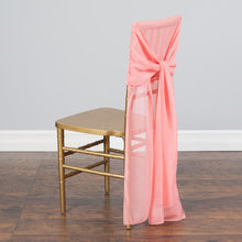 Load image into Gallery viewer, Chiffon Chiavari Chair Cover Strawberry Ice
