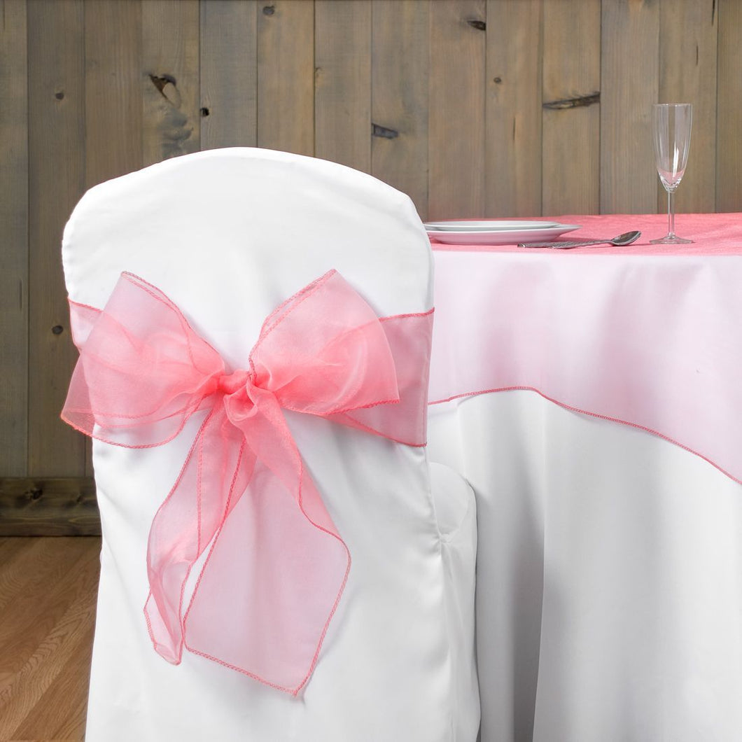 Organza Sash 10 Pack - Coral