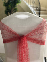 Load image into Gallery viewer, Metallic Web Mesh Chair Cover Sash/Runner 10/Pack (5 Colors)
