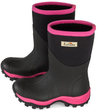 Load image into Gallery viewer, East Rock Women 11 in. Waterproof Outdoor Rubber Boots Black/Fuchsia (6 Sizes)
