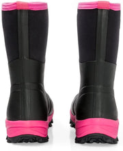 Load image into Gallery viewer, East Rock Women 11 in. Waterproof Outdoor Rubber Boots Black/Fuchsia (6 Sizes)
