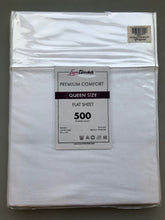 Load image into Gallery viewer, Hotel Selection 500 Thread Count Cotton White Flat Sheet Queen

