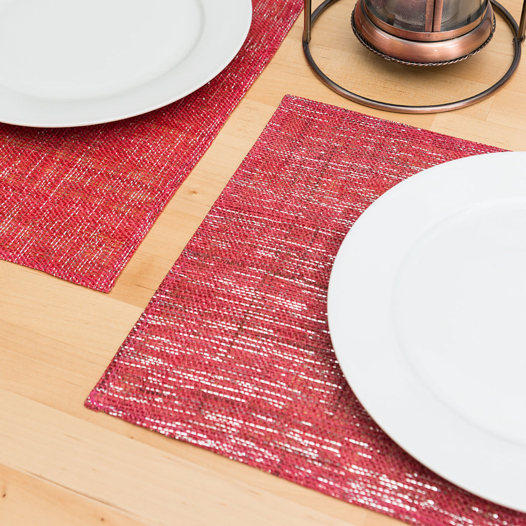 Shimmer Burlap Placemats 2/Pack (4 Colors)