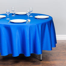 Load image into Gallery viewer, 90 in. Round Square-Point Damask Tablecloth (3 Colors)
