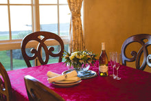 Load image into Gallery viewer, 60 X 102 in. Rectangular Falling Lilies Damask Tablecloth Royal Blue
