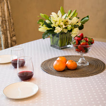 Load image into Gallery viewer, 70 x 120 in. Rectangular Square-point Damask Tablecloth
