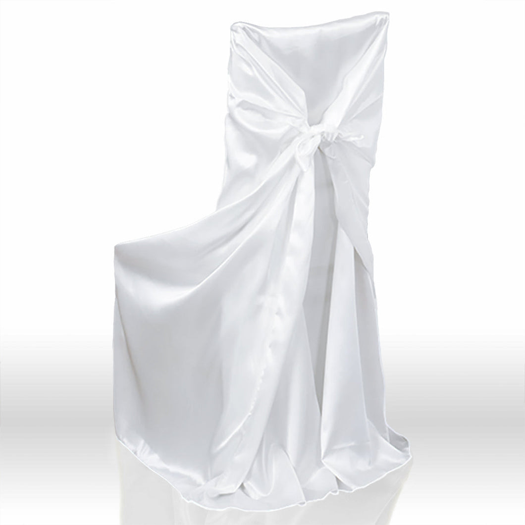 Bargain Satin Universal Chair Cover White (1/Pack)