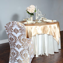 Load image into Gallery viewer, Metallic Damask Stretch Banquet Chair Cover (2 Colors)
