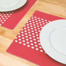 Load image into Gallery viewer, 13 X 19 in. Basketweave Stripe Cotton Placemats 4/Pack (8 Colors)
