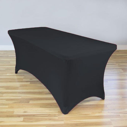 Bargain 6 ft. Rectangular Stretch Tablecloth Black