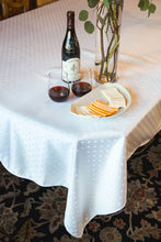 Load image into Gallery viewer, 70 x 120 in. Rectangular Square-point Damask Tablecloth
