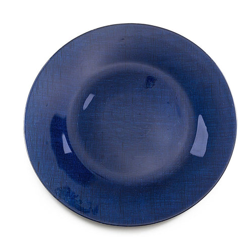 Navy Blue Metallic Mesh Glass Charger Plate 4/Pack