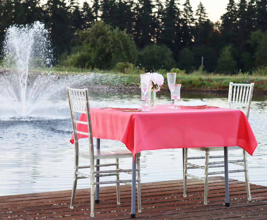 54 in. Square Polyester Tablecloth Coral