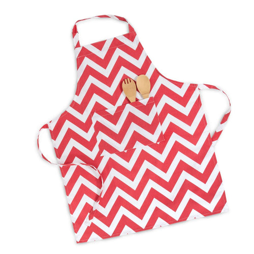 Red & White Chevron Chef Apron