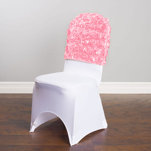 Satin Banquet Rosette Chair Cap Pink