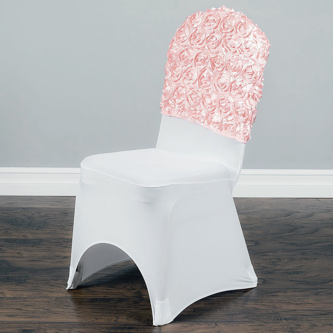 Satin Banquet Rosette Chair Cap Blush Pink