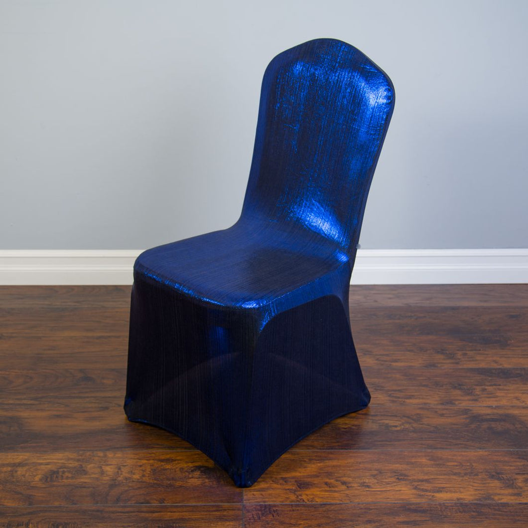 Shimmering Stretch Banquet Chair Cover Blue